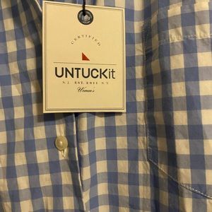 UNTUCKit blue gingham top